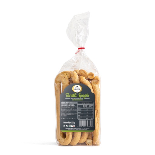 [TERTARLUNFEN300-B] Terre Di Puglia- Taralli Lunghi Fennel 10 x 300g