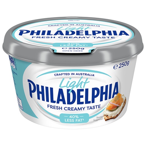 [PHICRECHELIG250-B] Philadelphia- Cream Cheese Lite Tub 12 x 250g