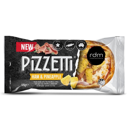 [RDMPIZHAMPIN125] rdm pizzetta ham & pineapple 12 x125gm [B]*