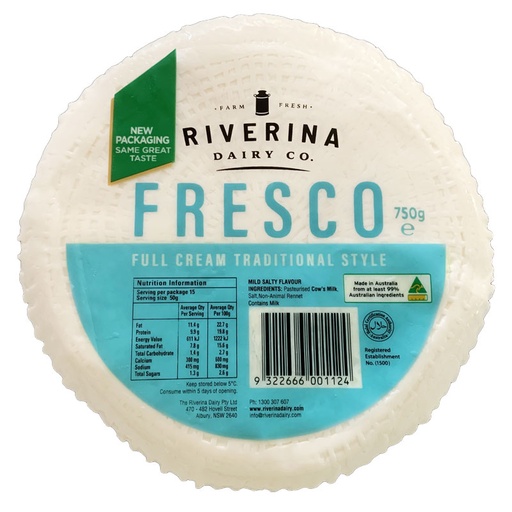 [RIVPECFRE750-UC12] Riverina- Pecorino Fresco 750g