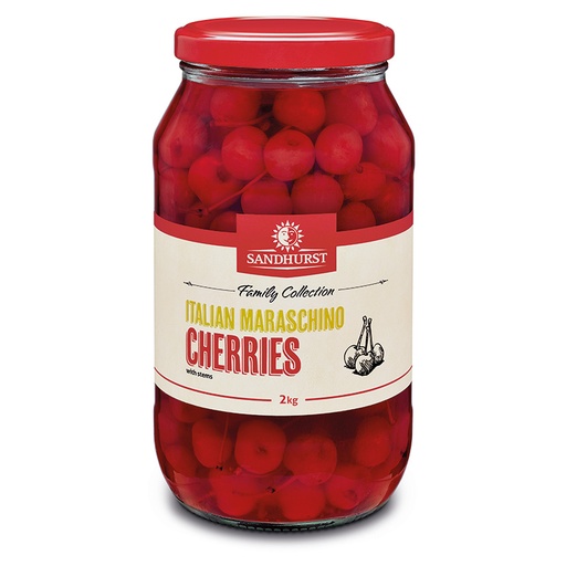 [SANCHEMAR2] SANDHURST ITALIAN MARASCHINO CHERRIES 1.9kg (ITALMARA1.9) [U]