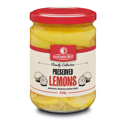 [SANLEMPRE350] sandhurst PRESERVED LEMONS 6 x 350g (LEM350) [B]