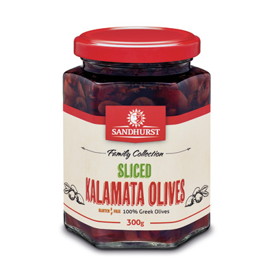 [SANOLIKALSLI300-B] Sandhurst- Sliced Kalamata Olives 6x300g (SKO300)
