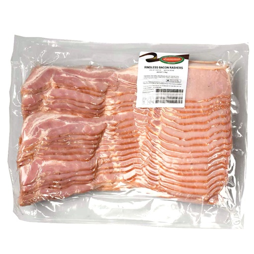 [ZAMBACRINLES2.5] zammit bacon rindless (cryovac) 2.5kg (6) [U]