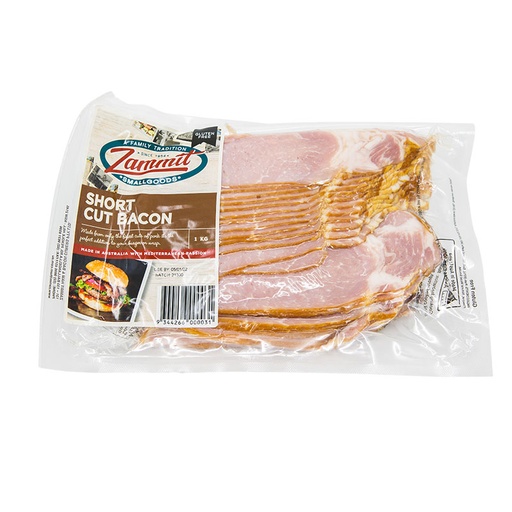 [ZAMBACRINLESSHOEYE1-UC15] Zammit- Bacon Short Eye Rindless 1kg