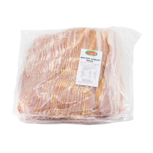 [ZAMBACRINLESSSTR-UC5] Zammit- Bacon Streaky Rindless 3kg