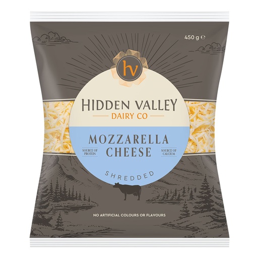 [HIDMOZSHR450] hidden valley mozzarella shredded 12 x 450g [B]