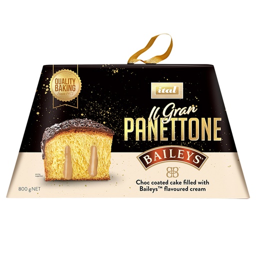[ITAPANBAI800-B] Ital- Panettone Creme Gold Baileys Irish Cream (box) 800g x6* (SI-PANBA8)