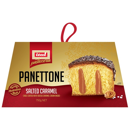 [ITAPANCAR750-B] Ital- Panettone Creme Gold w Salted Caramel (gift box) 750g x6* (SI-GPANSC)