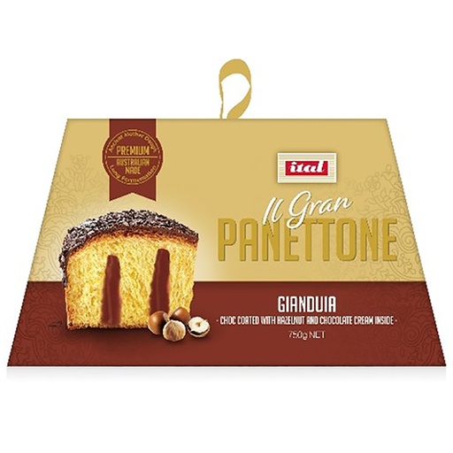 [ITAPANGIA750-b] Ital- Panettone Creme Gold w Gianduia (gift box)750g x6* (SI-PANG75)