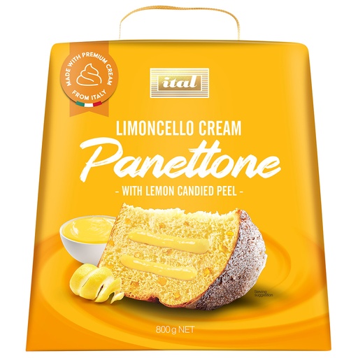 [ITAPANLEMPEL800-B] Ital- Panettone Limoncello Cream & Candied Peel (box) 800g x6* (SI-LEMC8)
