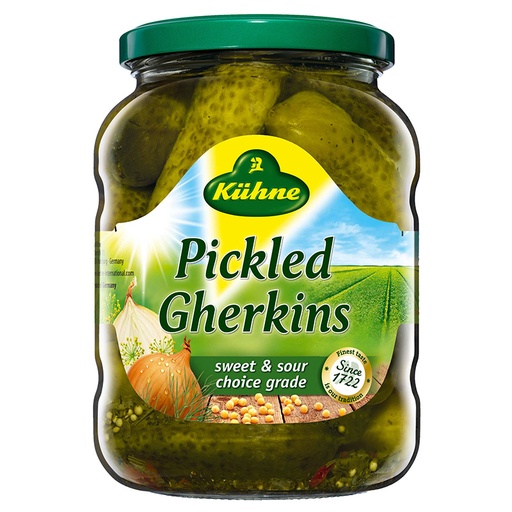 [KUHGHEPIC720-B] Kuhne- Gherkins Pickled 12*720ml (40274)