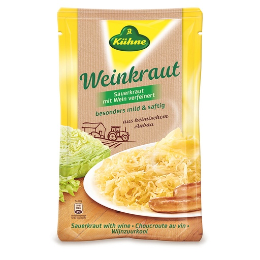 [KUHSAUKRAPOU500-B] Kuhne- Sauerkraut Pouch 500gx16 (50420)