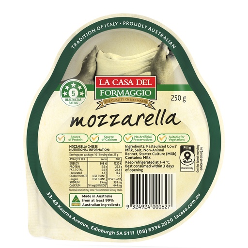 [LACASMOZ250-B] La Casa- Mozzarella 8 x 250g