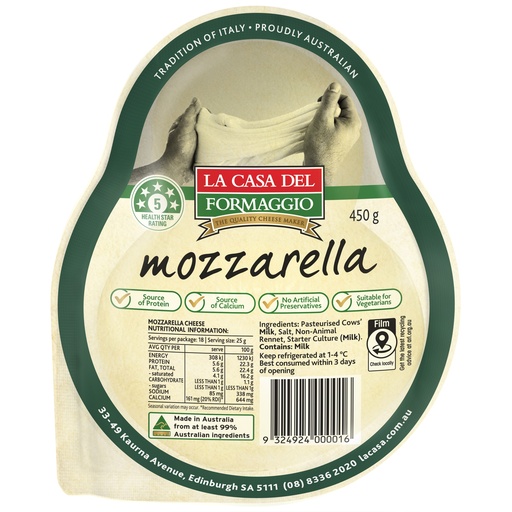 [LACASMOZ450-B] La Casa- Mozzarella 12 x 450g