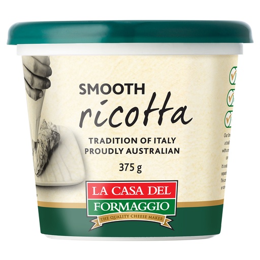 [LACASRICSMO375-B] La Casa- Smooth Ricotta 6 x 375g