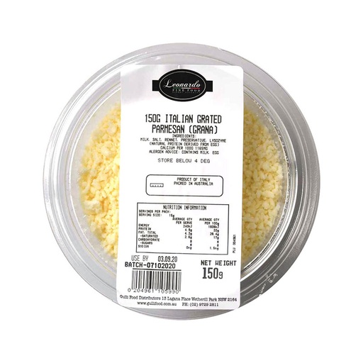 [LEOGRAPADGRA150] leonardo grana padano grated 6 x150g [B]