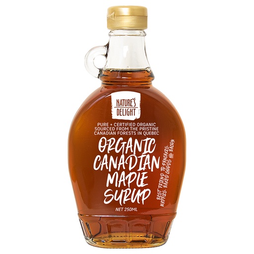 [MAPSYRORG250] nature's organic maple syrup 12 x 250[B]