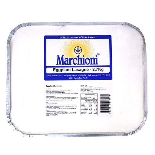 [MARLASEGG2.5-B] Marchioni- Lasagne Eggplant 5x2.7kg*