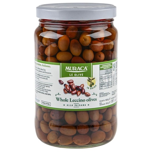 [MUROLILEC580-B] Muraca- Olives Leccino Whole 6x580g