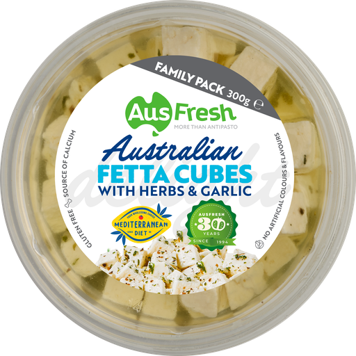 [AUSMARFET300-B] Ausfresh- Marinated Fetta Cubes 6 x 300g