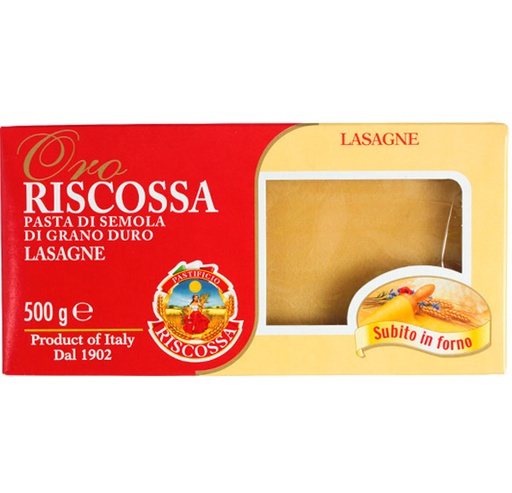 [RISLASASHE500-B] Riscossa- Lasagne Pasta Sheets Semolina 12x500g (495)