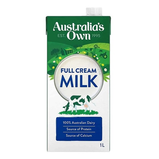 [AOMILKUHTFC-B] Australia's Own- Full Cream Uht Milk 1Lt x 12
