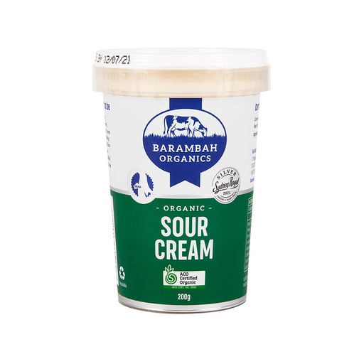 [BOCRESOU200X6-B] Barambah Organics- Cream Sour 200ml x 6
