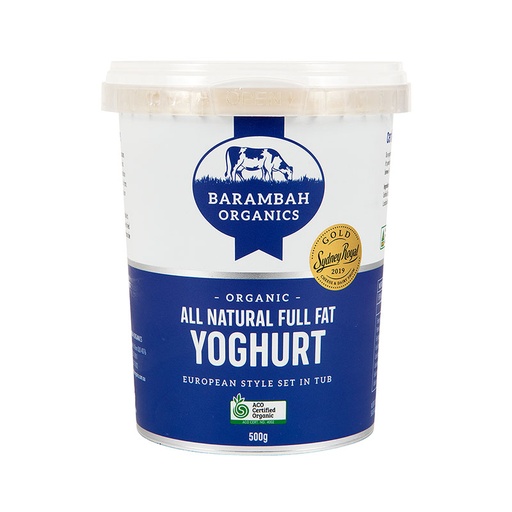 [BOYOGNAT500X6-B] Barambah Organics- Yoghurt All Natural 97% 500g x 6