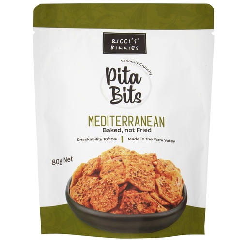 [RBPBM80-B] Ricci's Bikkies- Pita Bits Mediterranean