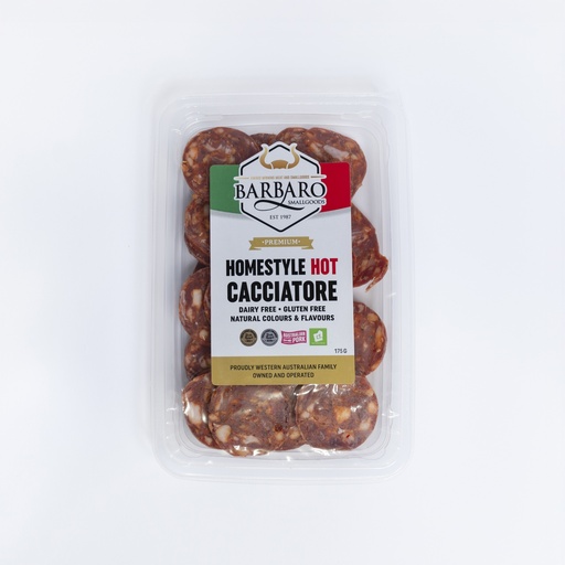 [BARRETCACHOT175-B] Barbaro Retail Cacciatore Hot 12 x 175g