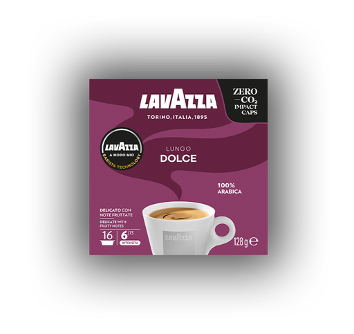 [LVZDOLCAP-B] Lavazza Aam Lungo Dolce 16 Capsule (88649) (6 Box)