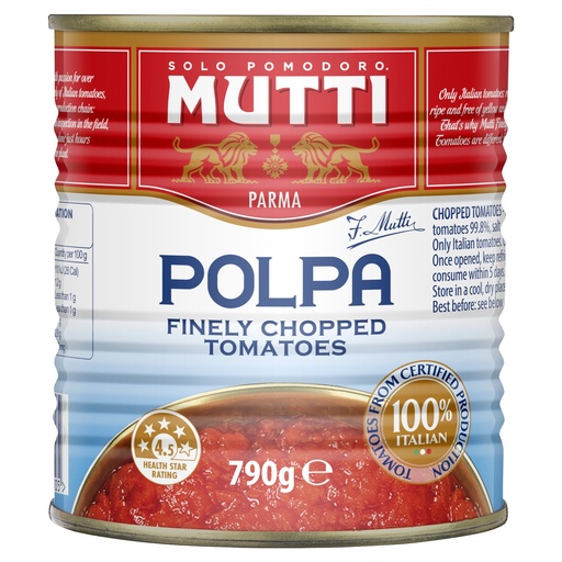 [MUTPOLCHO790-B] Mutti Polpa Finely Chop. Tomato 6X790G