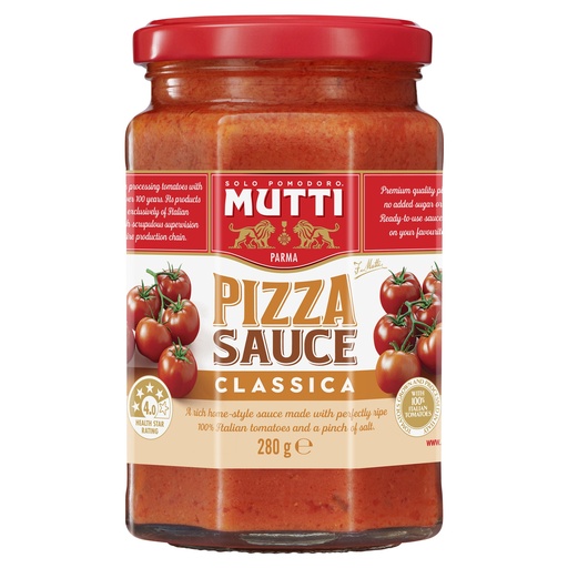 [MUTPIZCLAJAR280-B] Mutti Pizza Sauce Classica Jar 6X280G