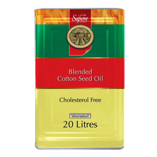[SAPCOTBLOIL20-U] Sapore- Blended Cottonseed Oil 20Lt (No Bung)