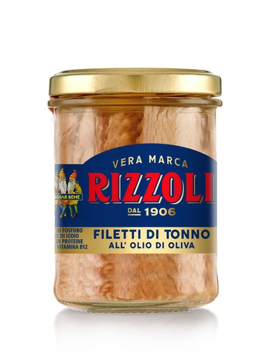 [RIZTUN200-B] Rizzoli- Tuna Fillets In Olive Oil Jar 6 x 200g (00463)