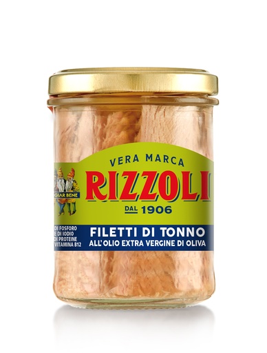 [RIZTUNEVO200-B] Rizzoli- Tuna Fillets In EVO Jar 6 x 200g (00457) 