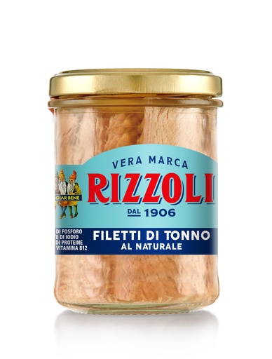 [RIZTUNBRI200-B] Rizzoli- Tuna Fillets In Brine Jar 6 x 200g (00458)