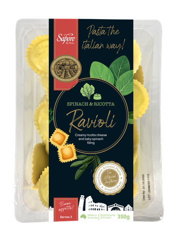 [SAPRAVSPIRIC] Sapore- Fresh Ravioli Spinach & Ricotta 6 x 350gm 