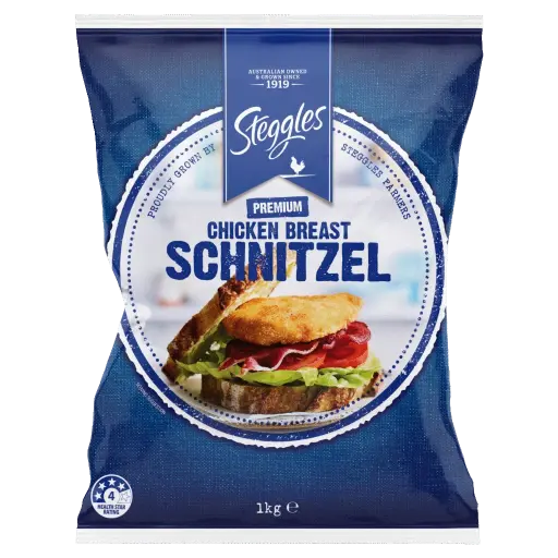 [STEG56369-B] Steggles - Chicken Breast Schnitzel 6x1kg 