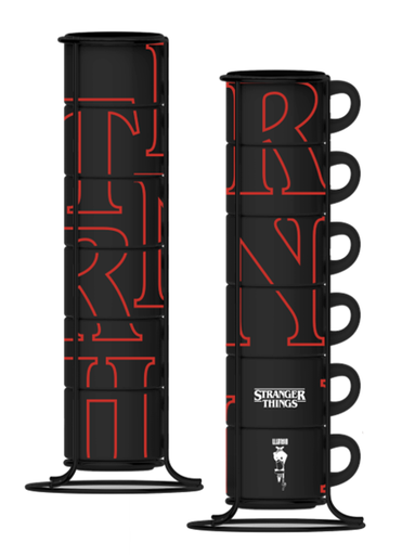 [BIACUPSTASTRTHI-B] Bialetti- Cups Stackable Stranger Things Set 6 x 4* (STRTH02P/FB)  
