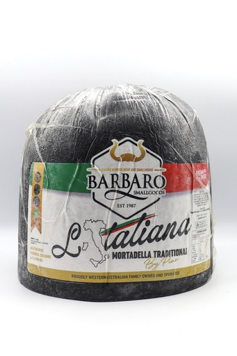 [BARMORBLPLA-KC1] Barbaro- Mortadella PLAIN Black Label r/w 8kg 