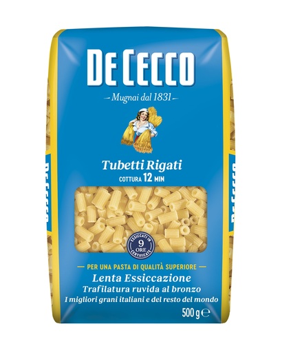 [DECPAS0064-B] De Cecco TUBETTI RIGATI 24 x 500g (QSX0064)