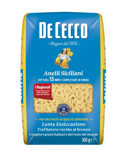 [DECPAS0179-B] De Cecco ANELLI SICILIANI 24 x 500g (QSX0179)