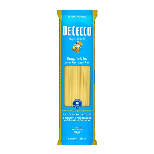 [DECPAS011-B] De Cecco SPAGHETTINI 24 x 500g (QSXE011)