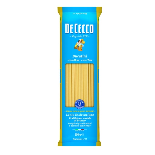 [DECPAS015-B] De Cecco BUCATINI 24 x 500g (QSXE015)