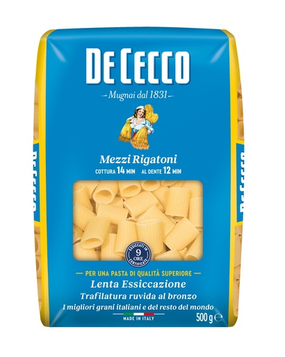[DECPAS026-B] De Cecco MEZZI RIGATONI 24 x 500g (QSXE026)