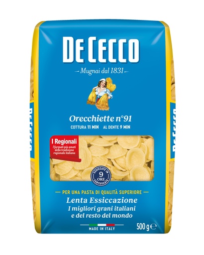 [DECPAS091-B] De Cecco ORECCHIETTE 24 x 500g (QSXE091)