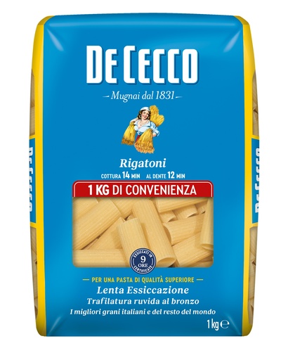 [DECPAS4024-B] De Cecco RIGATONI 12 x 1Kg (QSX4024)