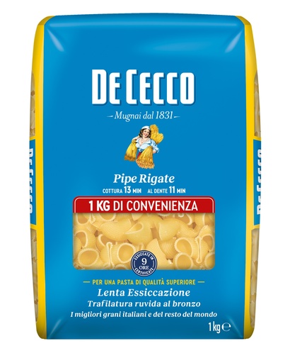 [DECPAS4049-B] De Cecco PIPE RIGATE 12 x 1Kg (QSX4049)